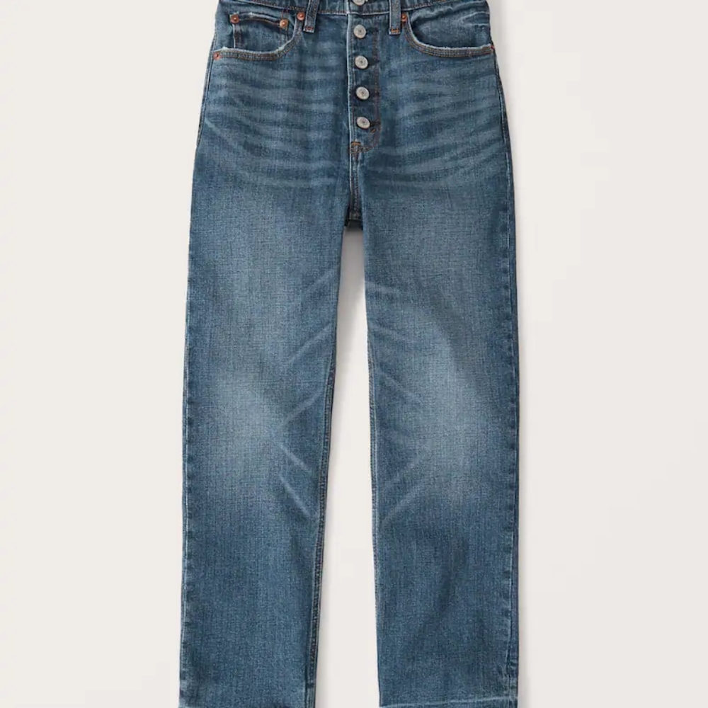 Abercrombie Ultra High Rise Ankle Straight Jean